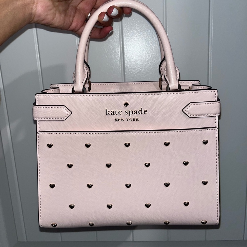 Kate spade staci heart studs embellished staci small satchel